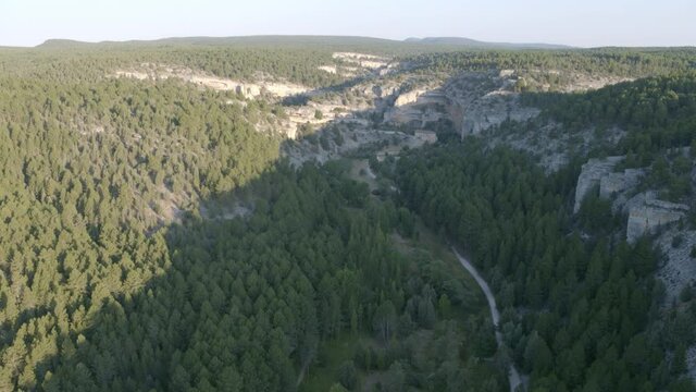 Ermita de San Bartolom&eacute; - Ca&ntilde;&oacute;n del R&iacute;o Lobos Natural Park Drone Video Spain