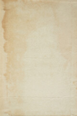 yellowed sheet of old paper close, soft focus