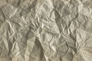 wrinkled sheet of old paper close, soft focus
