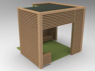 3d image of Large wooden canopy with sofas 00008.jpg