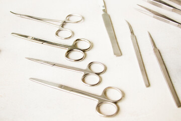 Fototapeta premium Dissection Kit - Premium Quality Stainless Steel Tools for Medical Students of Anatomy, Biology, Veterinary, Marine Biology