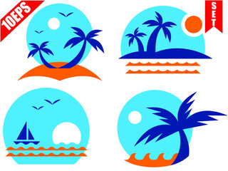 Fototapeta na wymiar Travel logo. Tourism logo. Island icon.