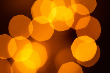 Warm fairy lights (festive holiday lights). Out of focus (bokeh/defocused) lights