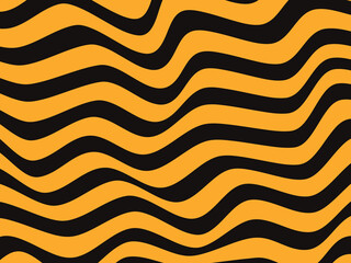 Tiger texture abstract pattern background. Animal skin with black and orange stripes vector illustration.
