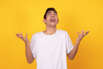 Fototapeta premium young male isolated on color background