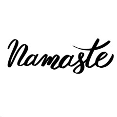 Vector black and white lettering Namaste