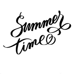 Fototapeta na wymiar Vector black and white lettering summer time
