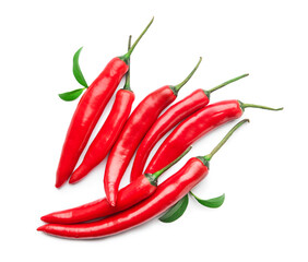 Hot chili pepper on white background