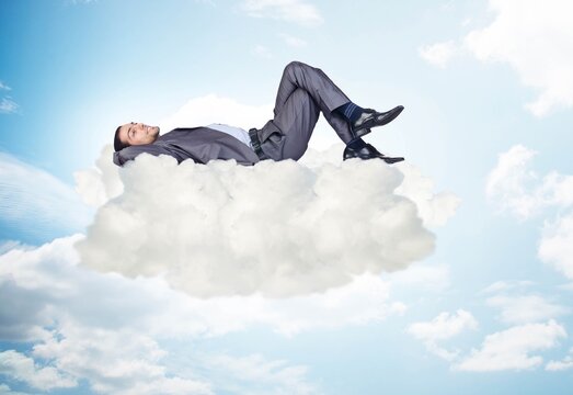 Young male businessman enjoying his time during vacation