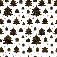 Obraz premium Christmas seamless pattern with gifts in Scandinavian style