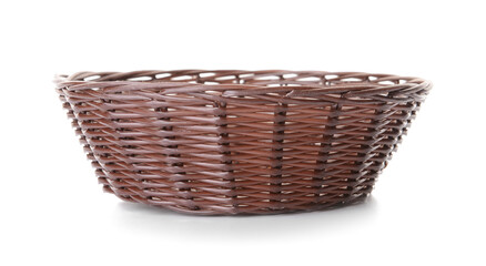 Obraz premium Wicker basket on white background