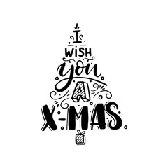 Holiday calligraphy - Christmas design element. Vector clipart