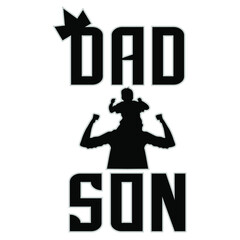 Dad and son vector image celebrating card, print for father's day or birthday