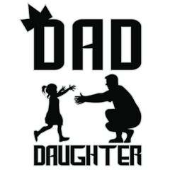 Dad and daughter vector celebration image for father's day or birthday