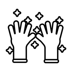 rubber gloves line style icon