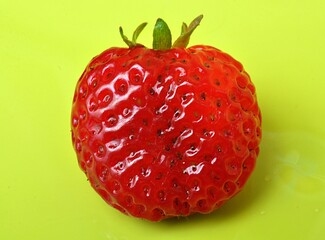 detail view, fresh fruit red strawberry