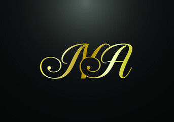 Obraz premium Initial Monogram Letter N A Logo Design Vector Template. N A Letter Logo Design 
