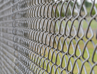 Closeup of chain-link fence