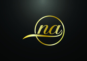 Initial Monogram Letter N A Logo Design Vector Template. N A Letter Logo Design 