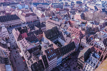 Strasbourg centre ville  vue d'en haut - Alsace - France