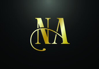 Initial Monogram Letter N A Logo Design Vector Template. N A Letter Logo Design 