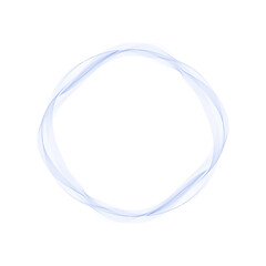 Abstract circle of blue transparent wave. Round frame.