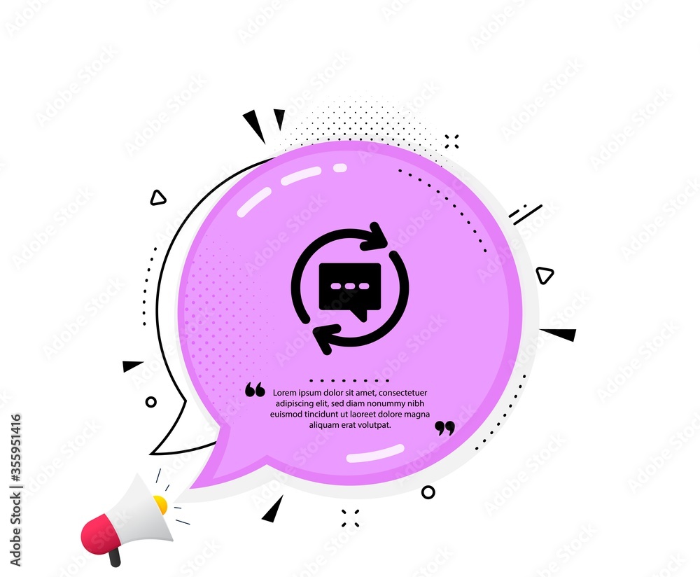 Poster update comments icon. quote speech bubble. chat speech bubble sign. communication symbol. quotation 