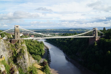Fototapeta na wymiar Huge Bridge Over The River