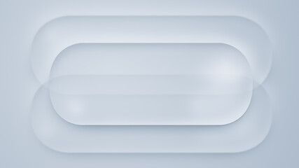 Simple and clean stadium or capsule shaped three dimensional objects. Abstract minimalistic background in 4k resolution.