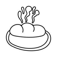 delicious hot bread line style icon