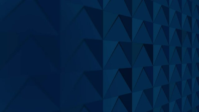 Dark blue abstract polygonal mosaic tech background. Geometric low poly motion design. Video animation Ultra HD 4K 3840x2160