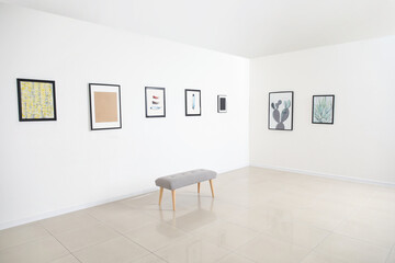 Interior of modern art gallery