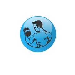 Gym fitness logo design, icon and symbol. icons for sports label, gym badge, fitness logo designs, emblem graphics. Sports symbol, exercise logo, weight lifting logo template