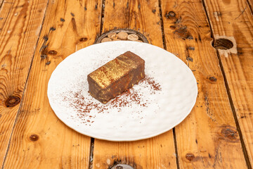 Image of portion of delicious chocolate cake