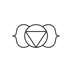 ajna, yoga line illustration icon on white background