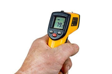 hand holding a measuring instrument