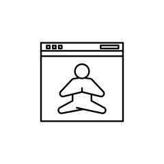 website, yoga line illustration icon on white background