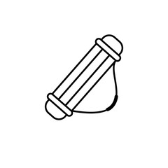 yoga mat line illustration icon on white background