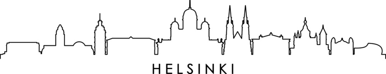 HELSINKI City FINLAND Skyline Silhouette Cityscape Vector