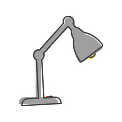 Vector illustration table lamp icon. Desk lamp icon cartoon style on white isolated background.