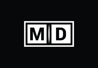 Fototapeta premium Initial Monogram Letter M D Logo Design Vector Template. M D Letter Logo Design 