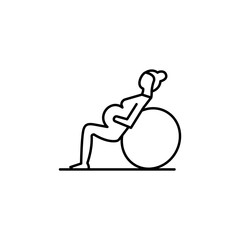 mudra, yoga line illustration icon on white background