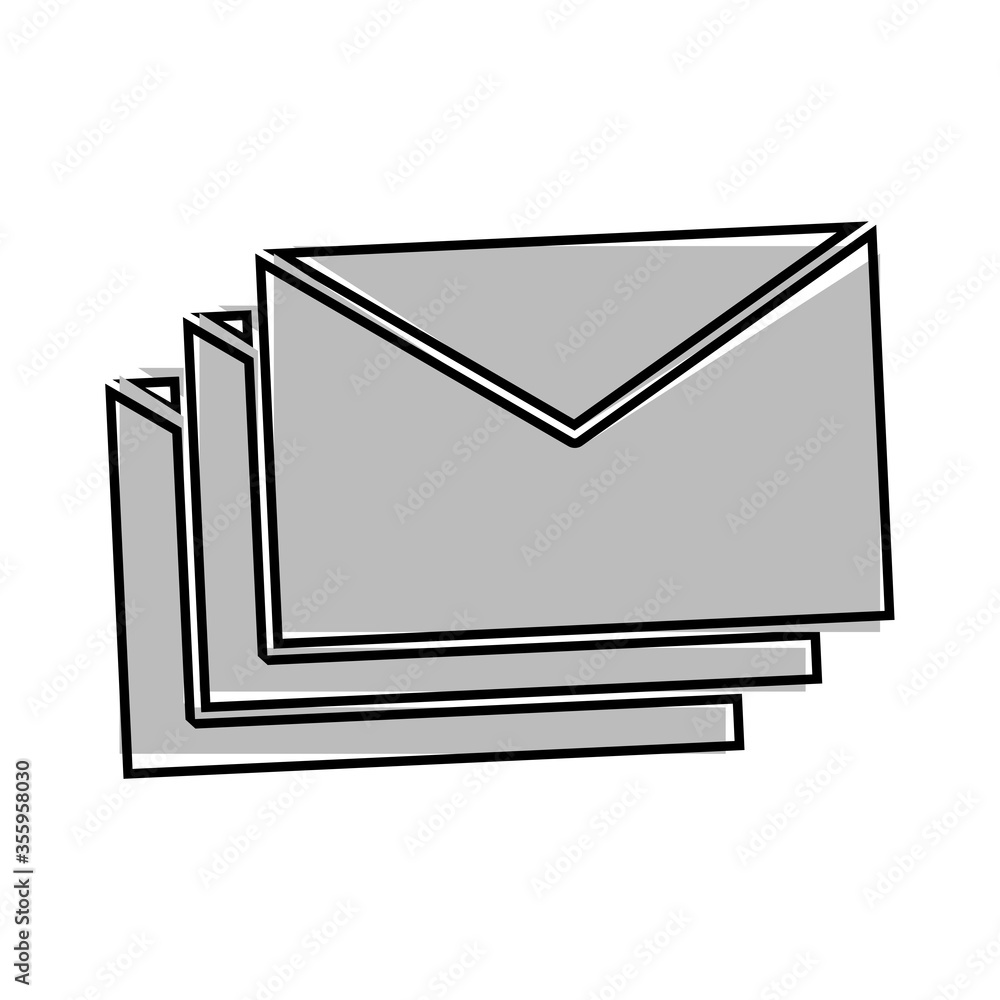 Poster vector icon of envelope. paper envelope flies to the destination. message icon in the mail cartoon s