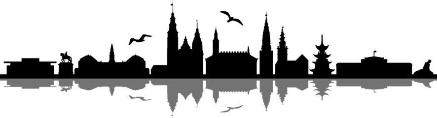 COPENHAGEN City DENMARK Skyline Silhouette Cityscape Vector