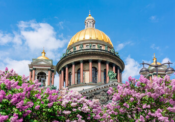 St. Isaac's Cathedral dome in spring, Saint Petersburg, Russia