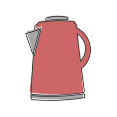 Vector icon of an electric kettle cartoon style on white isolated background.
