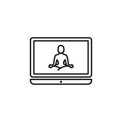 laptop line illustration icon on white background