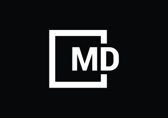 Obraz premium Initial Monogram Letter M D Logo Design Vector Template. M D Letter Logo Design 