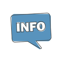 Info vector icon in the cloud. Info illlustration  cartoon style on white isolated background.