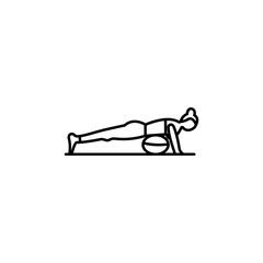 Obraz premium pilates, yoga line illustration icon on white background